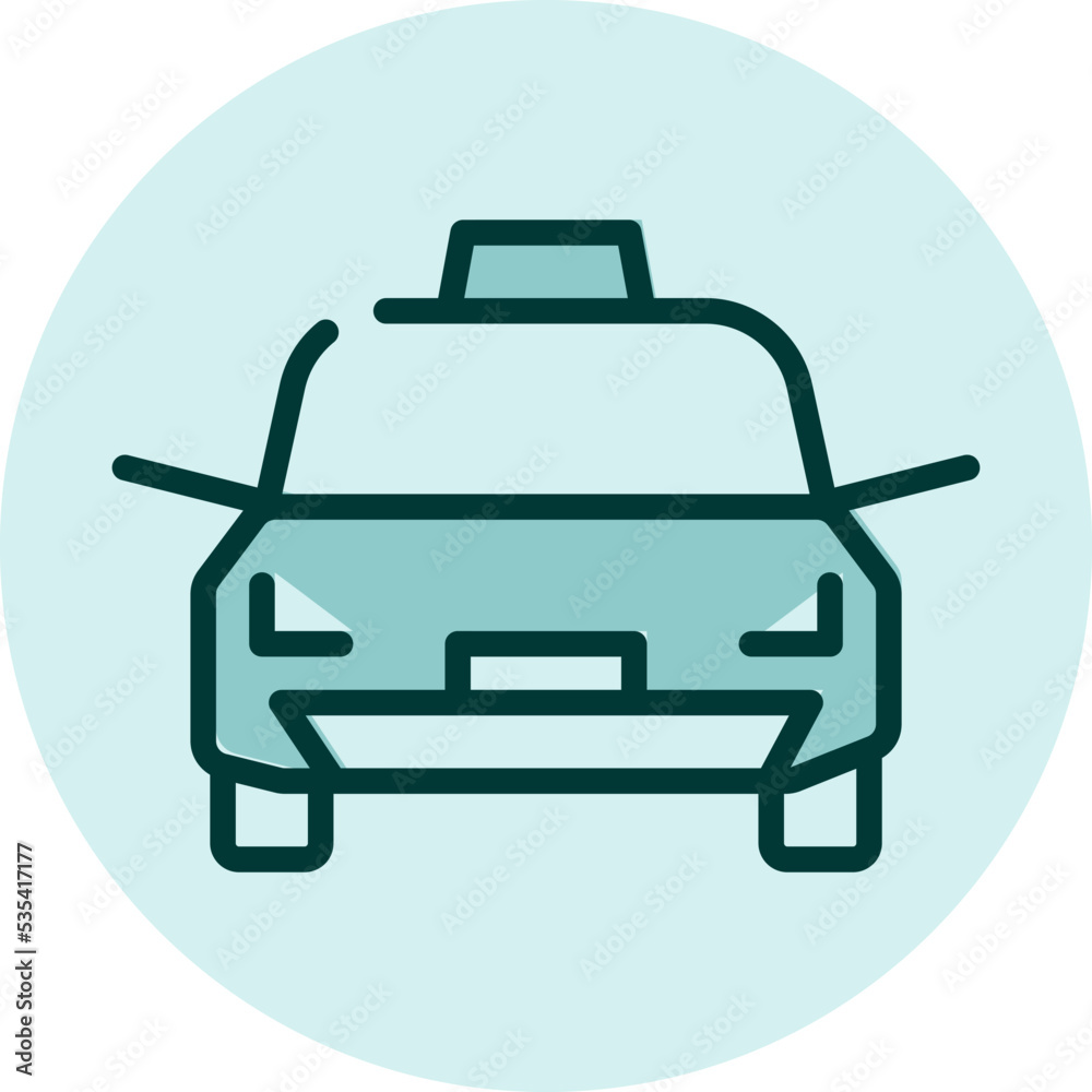 Warning sign taxi zone, illustration, vector on a white background. Warning sign taxi zone, illustration, vector on a white background.