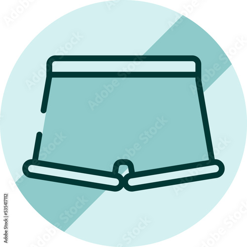 Warning sign swimming shorts, illustration, vector on a white background.