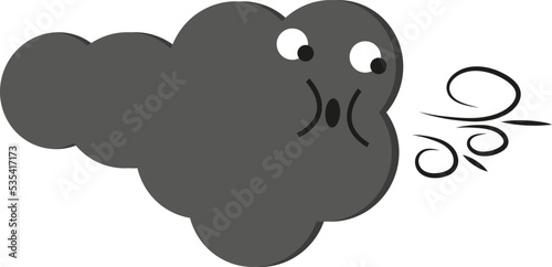 Wind cloud, illustration, vector on a white background.