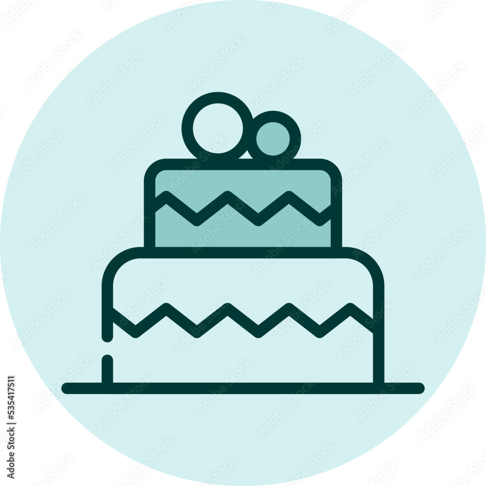 Wedding cake, illustration, vector on a white background. Wedding cake, illustration, vector on a white background.