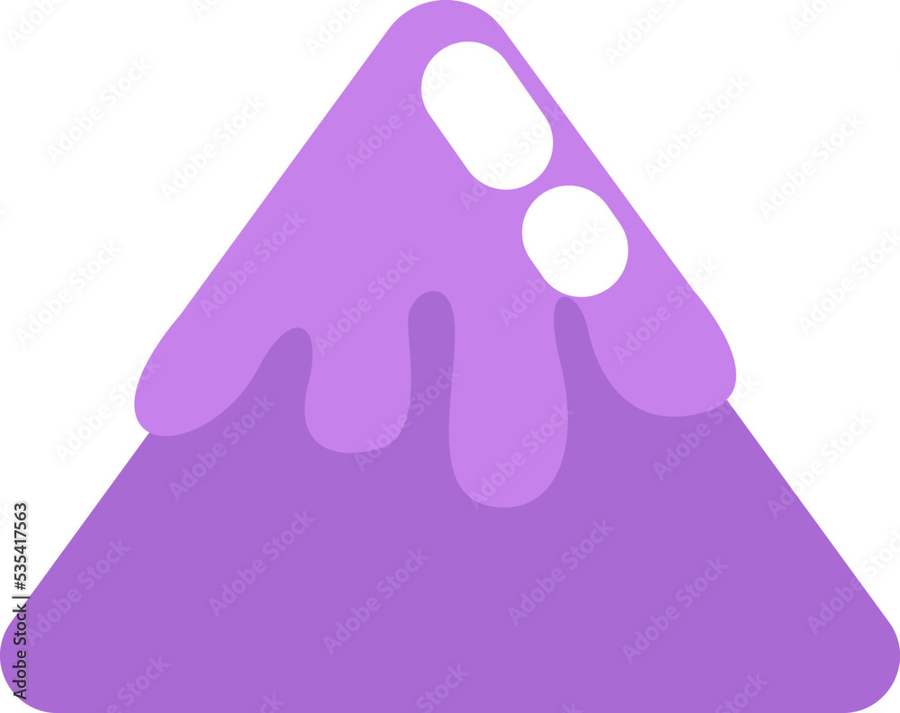 Winter mountain, illustration, vector on a white background.