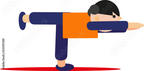 Yoga asana lean forward, illustration, vector on a white background.