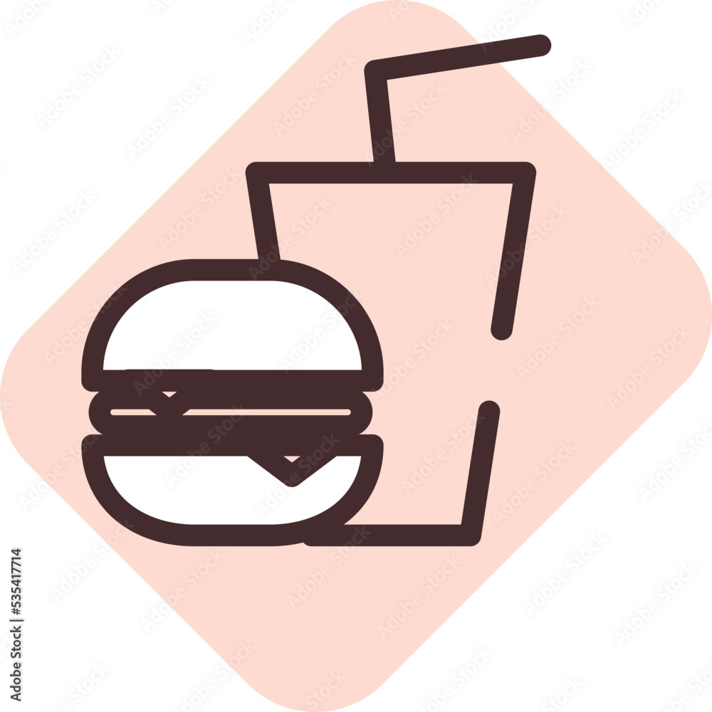 Fast food addiction, illustration, vector on a white background. Fast food addiction, illustration, vector on a white background.