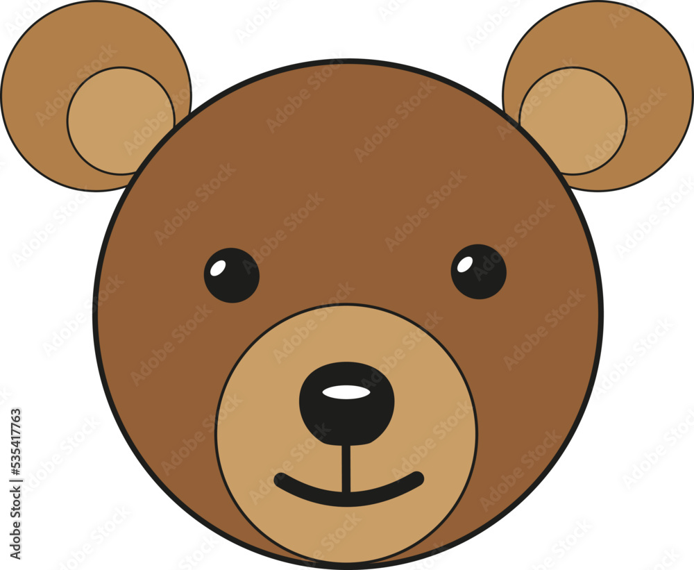 Brown bear, illustration, vector on a white background. Brown bear, illustration, vector on a white background.