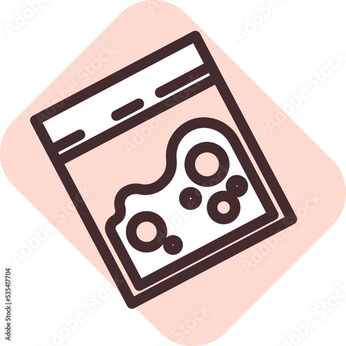 Drugs in bag addiction, illustration, vector on a white background.