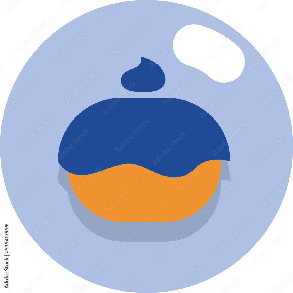 Round blue cake, illustration, vector on a white background. Round blue cake, illustration, vector on a white background.