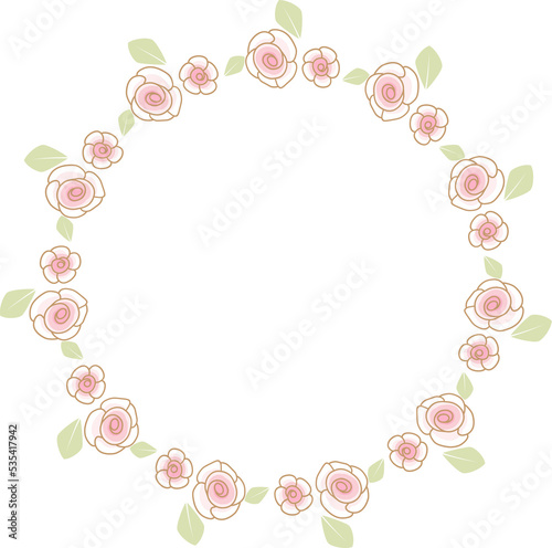 valentines doodle roses wreath