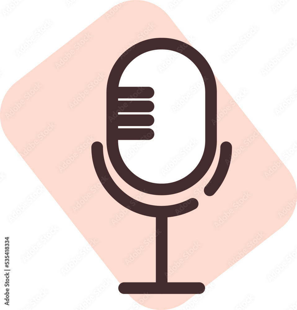Theater microphone, illustration, vector on a white background. Theater microphone, illustration, vector on a white background.