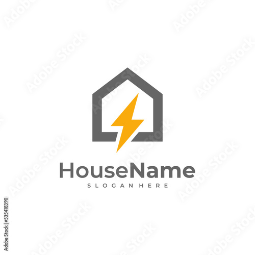 Home Bolt Logo Vector, Electric House Logo Icon Design Element, Design Illustration