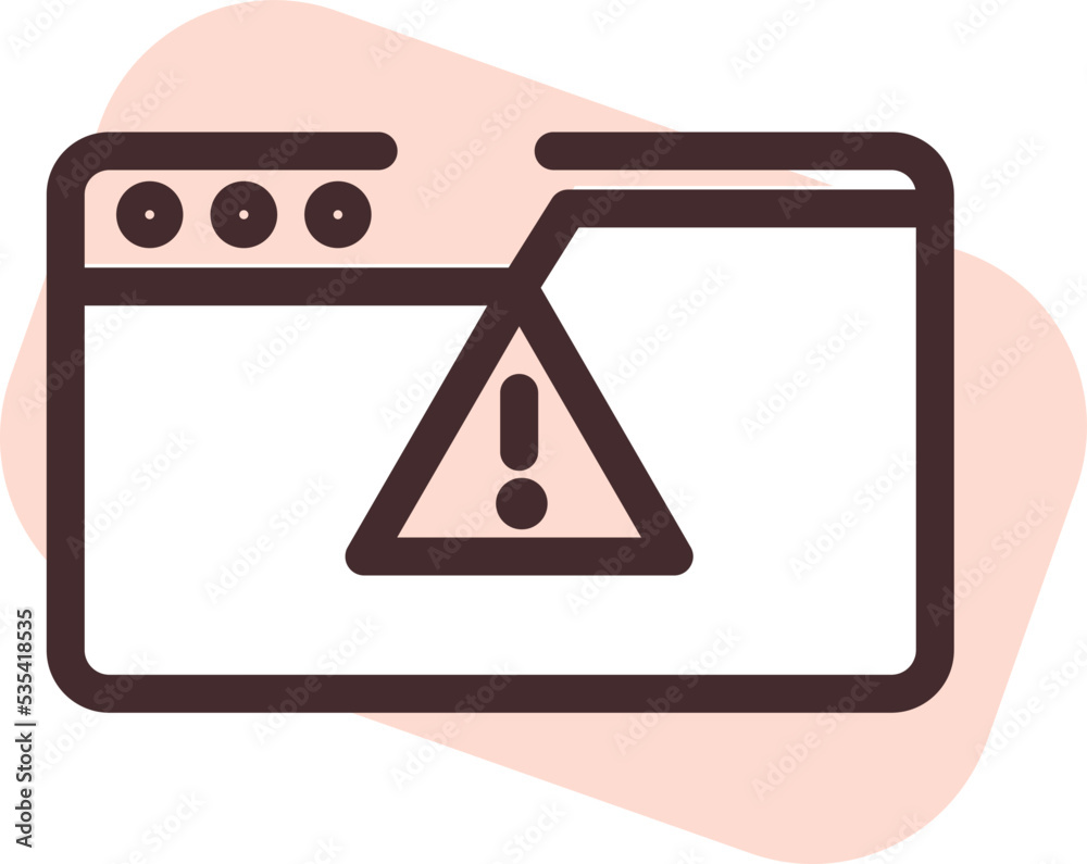 Computer error, illustration, vector on a white background. Computer error, illustration, vector on a white background.
