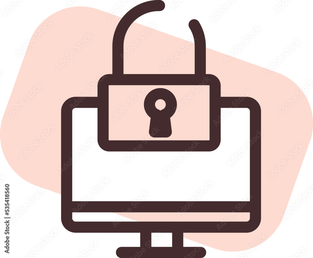 Private computer, illustration, vector on a white background. Private computer, illustration, vector on a white background.