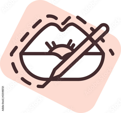 Lip filler appointment, illustration, vector on a white background.