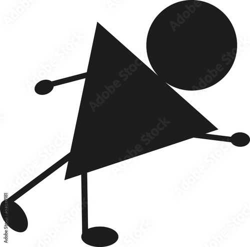 Family member bent over, illustration, vector on a white background.
