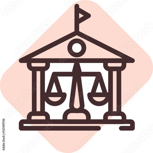 Court law, illustration, vector on a white background.