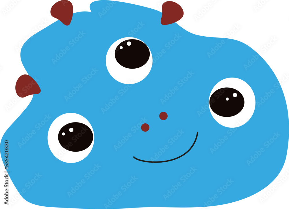 Blue monster, illustration, vector on a white background. Blue monster, illustration, vector on a white background.