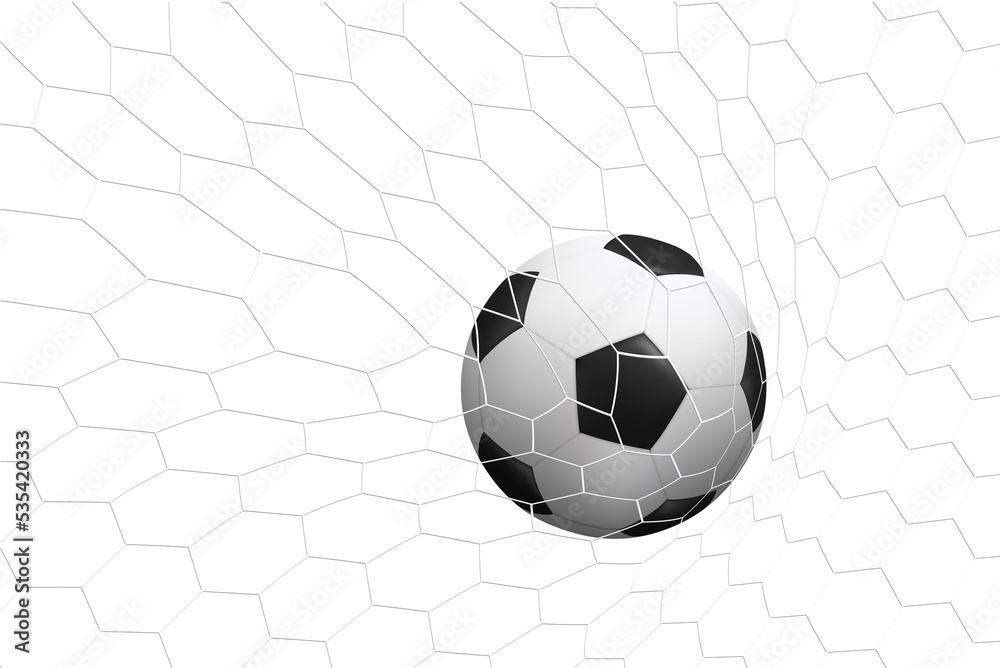 Goal. For soccer football sport. Soccer football ball and white net.