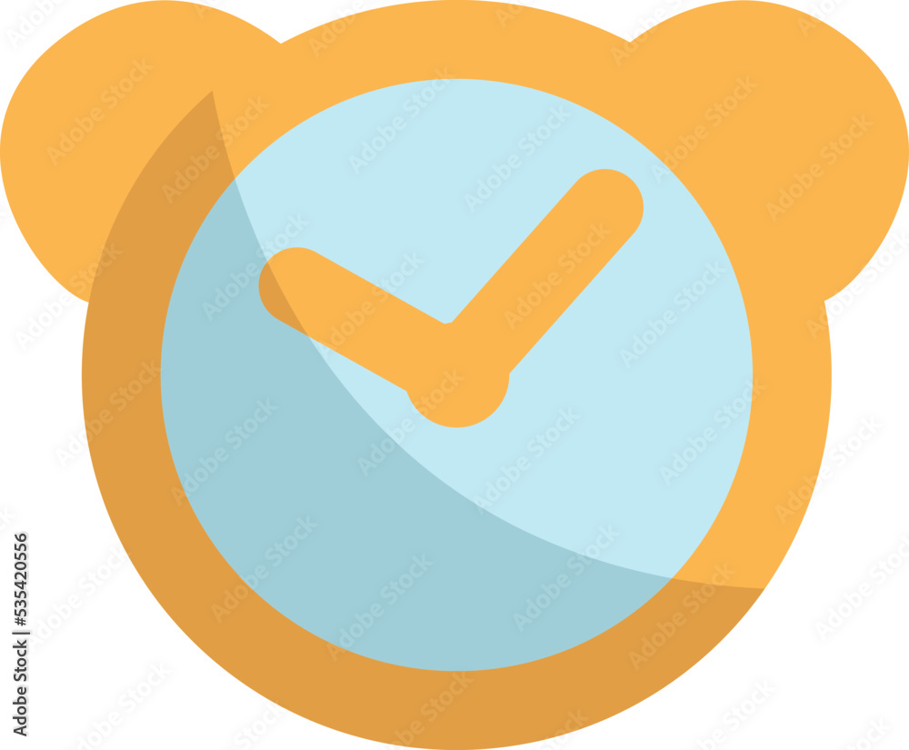 Fotografie Yellow alarm clock, illustration, vector on a white background.