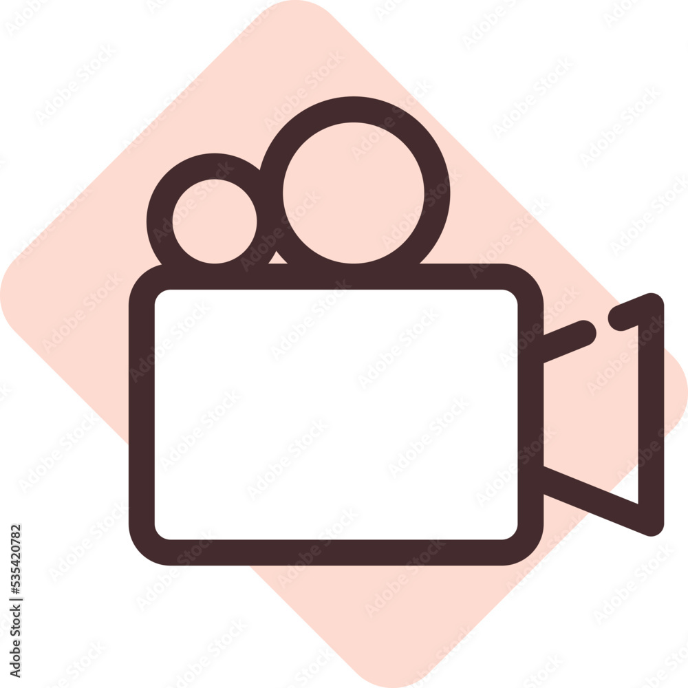 Phone video camera, illustration, vector on a white background. Phone video camera, illustration, vector on a white background.