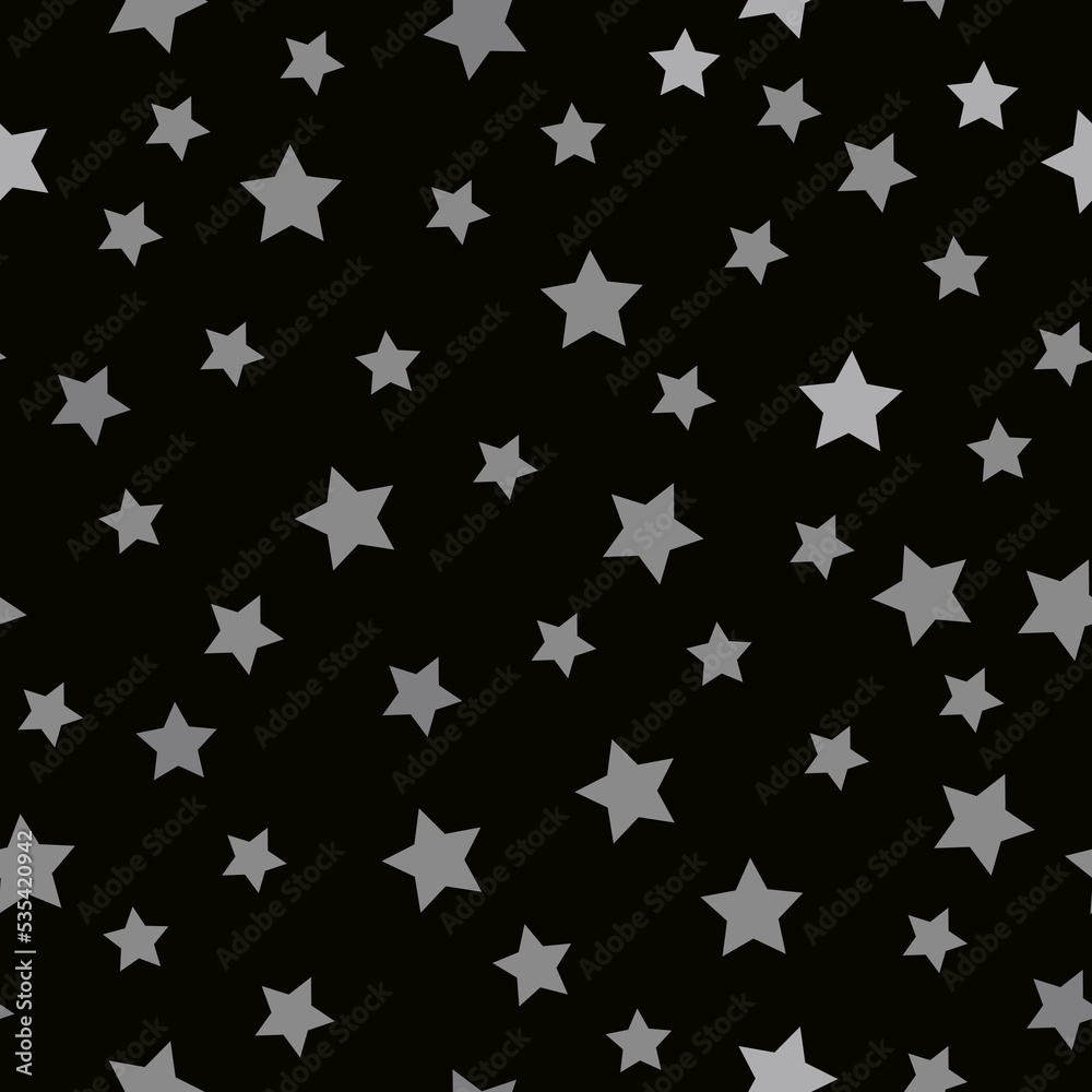 Simple seamless star pattern. black background, grey stars. vector texture.  fashionable print for textiles, wallpaper and packaging. Stock Vector |  Adobe Stock