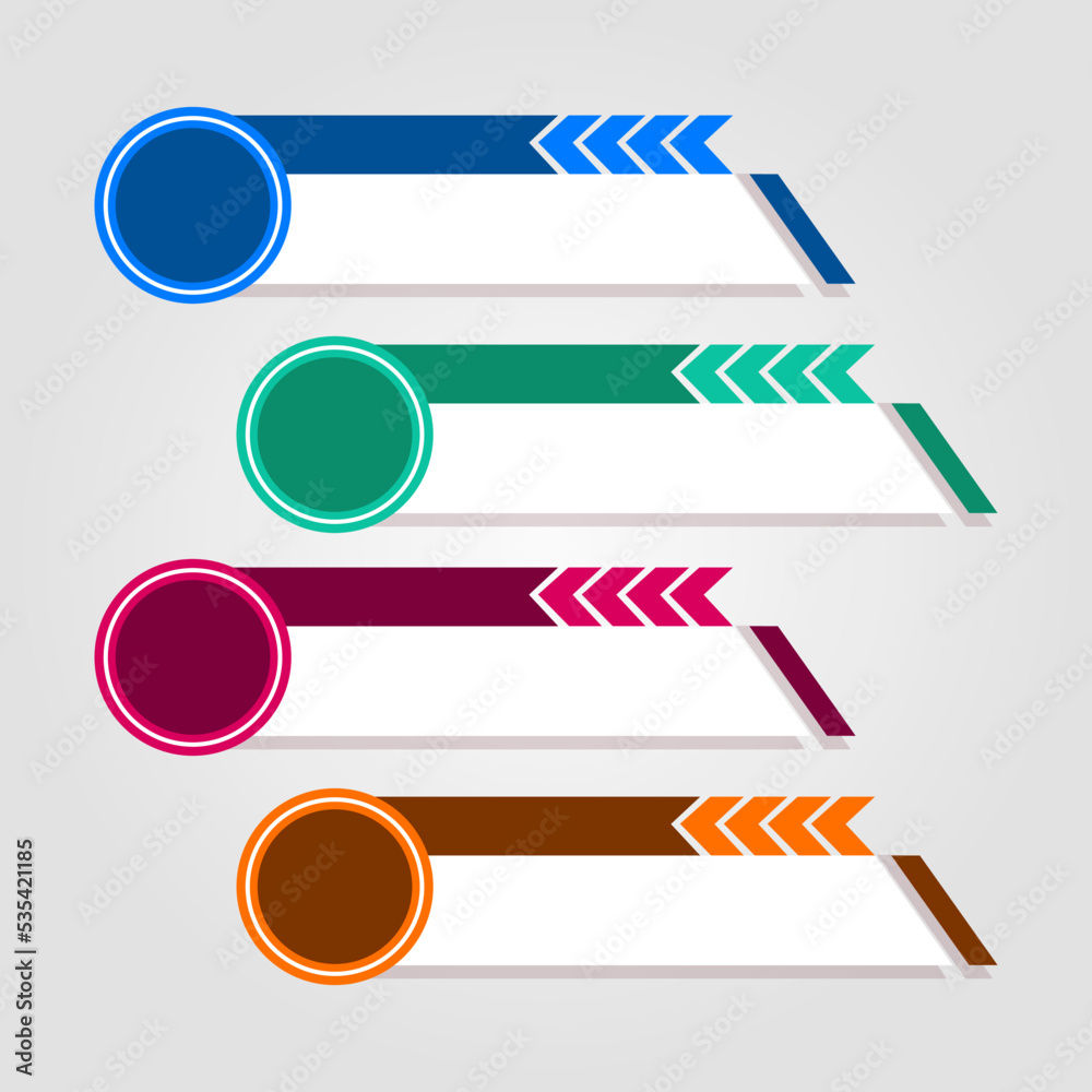 Obraz premium Set of four colorful horizontal info graphic ribbon template.