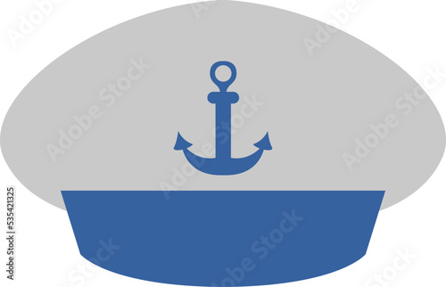 Sea hat, illustration, vector on a white background.
