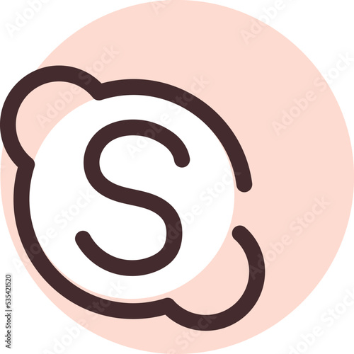Skype icon, illustration, vector on a white background.
