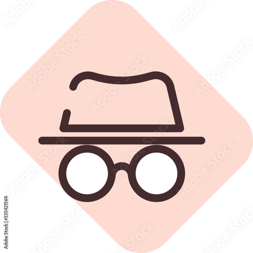 Incognito icon, illustration, vector on a white background.