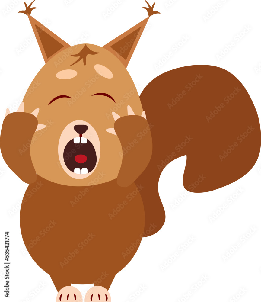 Crying squirrel, illustration, vector on a white background. Crying squirrel, illustration, vector on a white background.