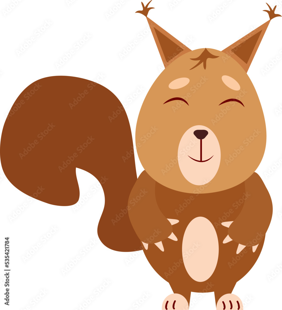 Laughing squirrel, illustration, vector on a white background. Laughing squirrel, illustration, vector on a white background.