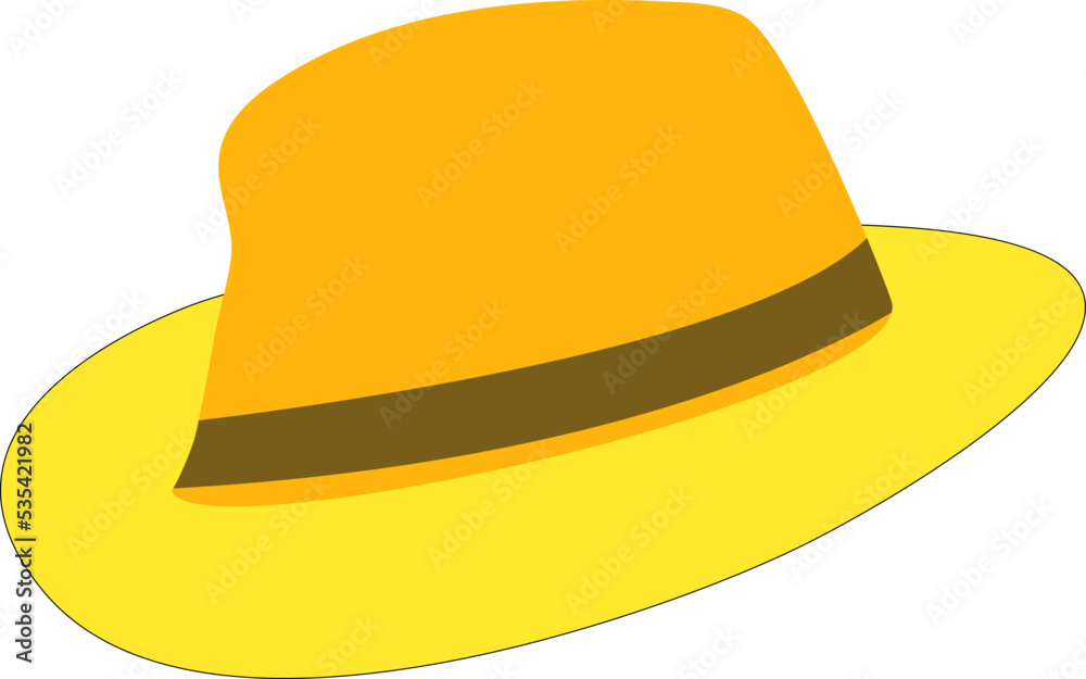 Summer hat, illustration, vector on a white background. Summer hat, illustration, vector on a white background.