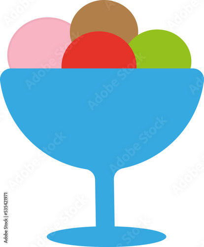Summer ice cream, illustration, vector on a white background.