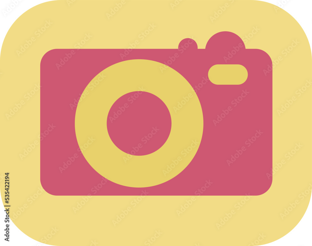 Travel camera, illustration, vector on a white background.