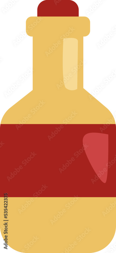 Wine bottle, illustration, vector on a white background.