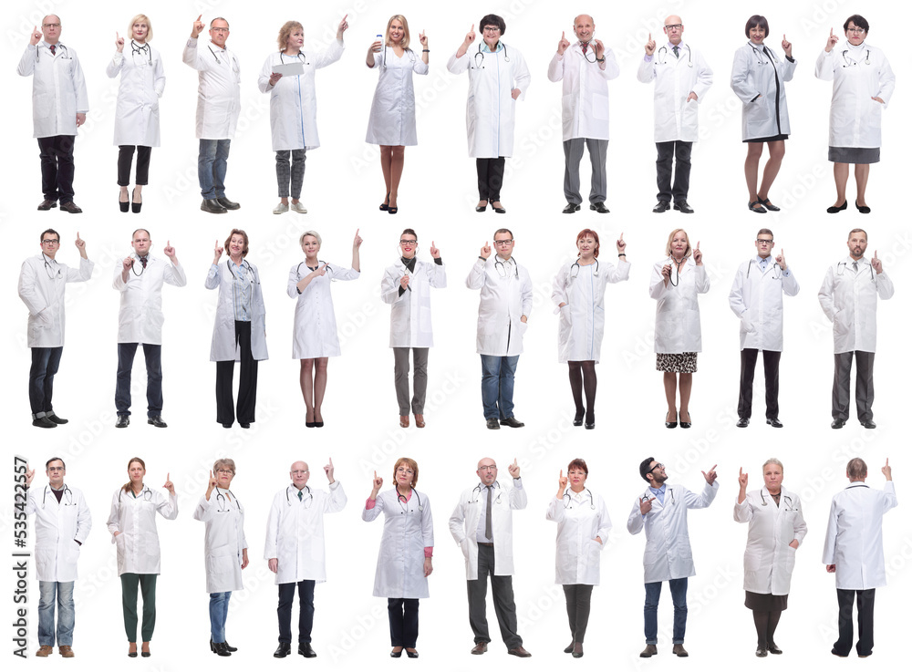 group of doctors in full length isolated on white group of doctors in full length isolated on white