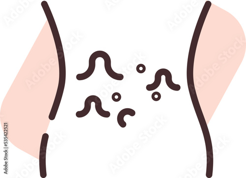 Allergy back acne, illustration, vector on white background.