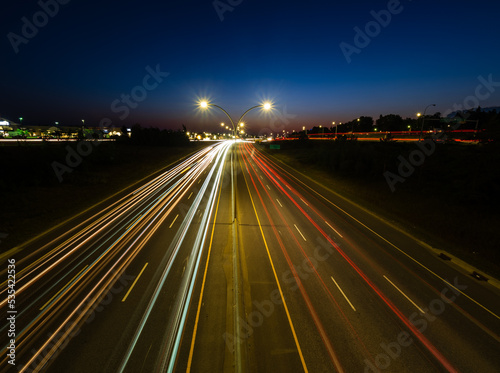 traffic on highway in edmonton at night