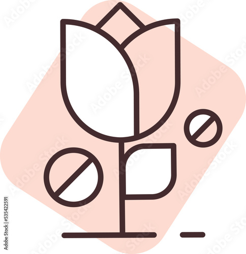 Allergy flower, illustration, vector on white background.
