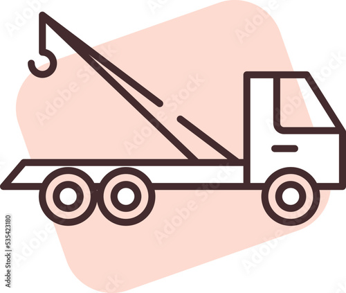 Car accident towing truck, illustration, vector on white background.