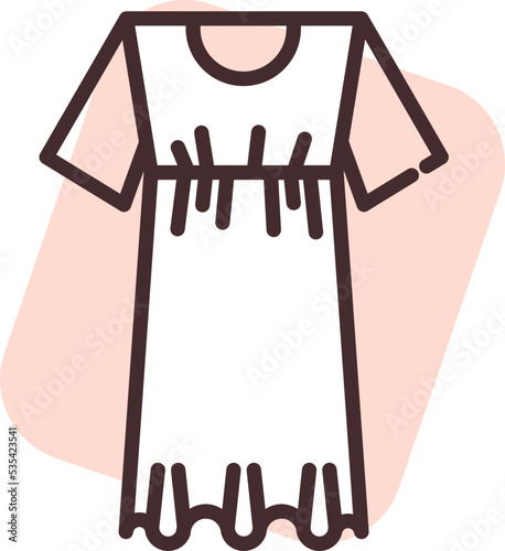Clothing flowy dress, illustration, vector on white background.