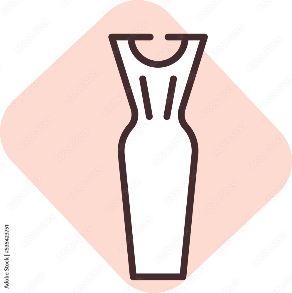 Clothing dress, illustration, vector on white background.