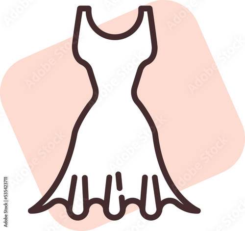 Clothing flowy dress, illustration, vector on white background.