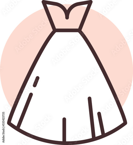 Clothing ball dress, illustration, vector on white background.