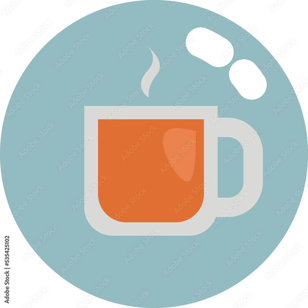 Cup of hot tea, illustration, vector on white background. Cup of hot tea, illustration, vector on white background.