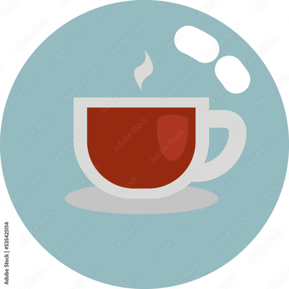 Cup of hot coffee, illustration, vector on white background. Cup of hot coffee, illustration, vector on white background.