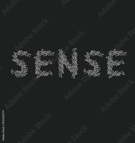 Sense.Typographic slogan design from screws.