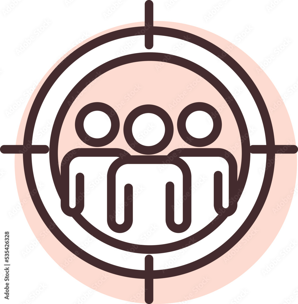Marketing targeting, illustration, vector on white background. Marketing targeting, illustration, vector on white background.