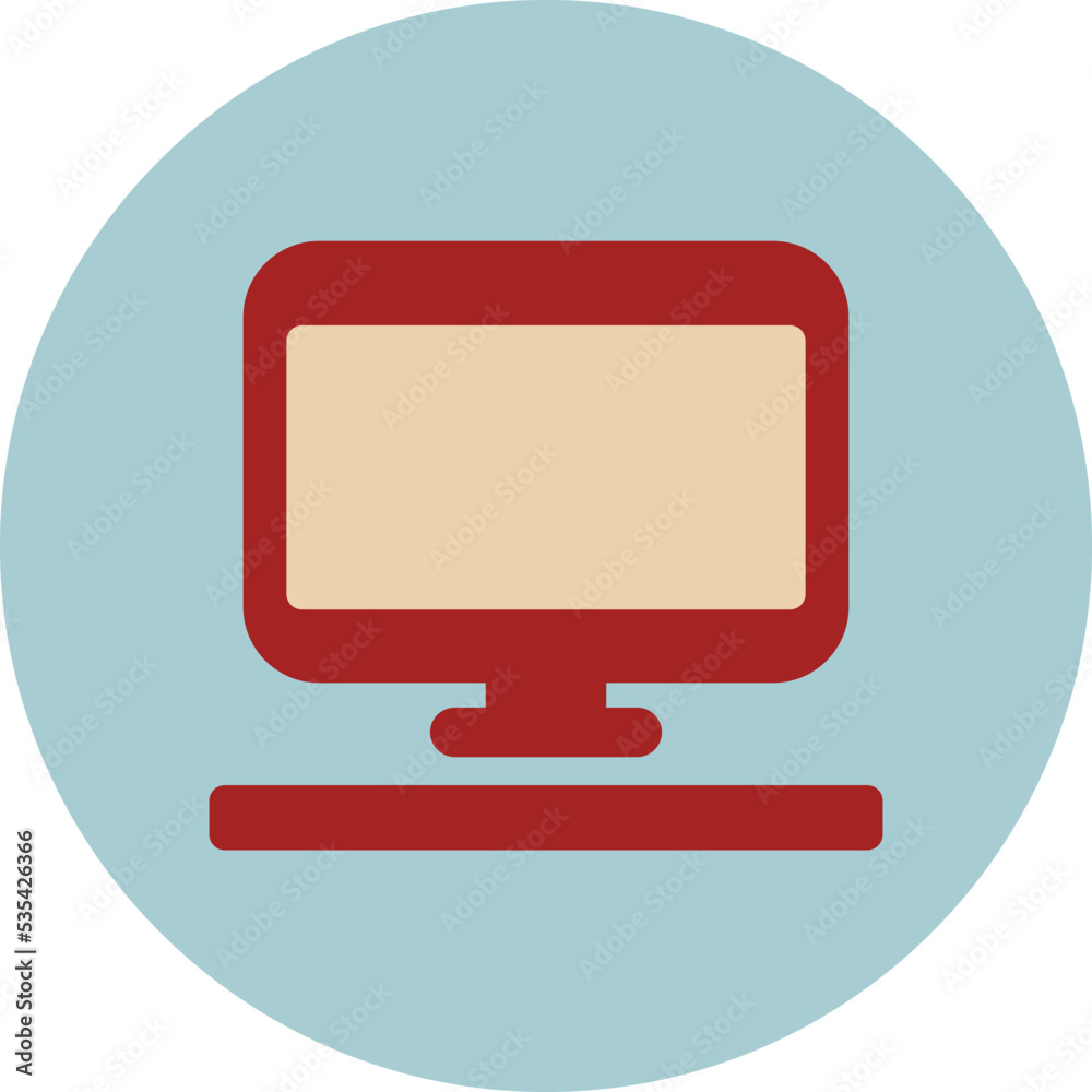 Movie computer, illustration, vector on white background. Movie computer, illustration, vector on white background.