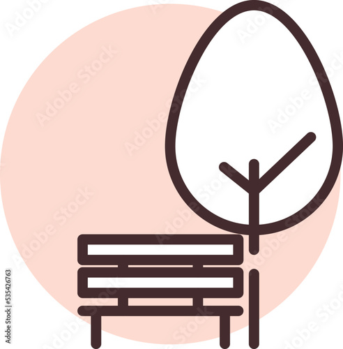 Luna park bench, illustration, vector on white background.
