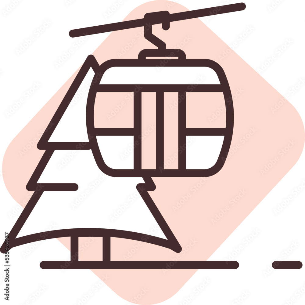 Park cabel ride , illustration, vector on white background.