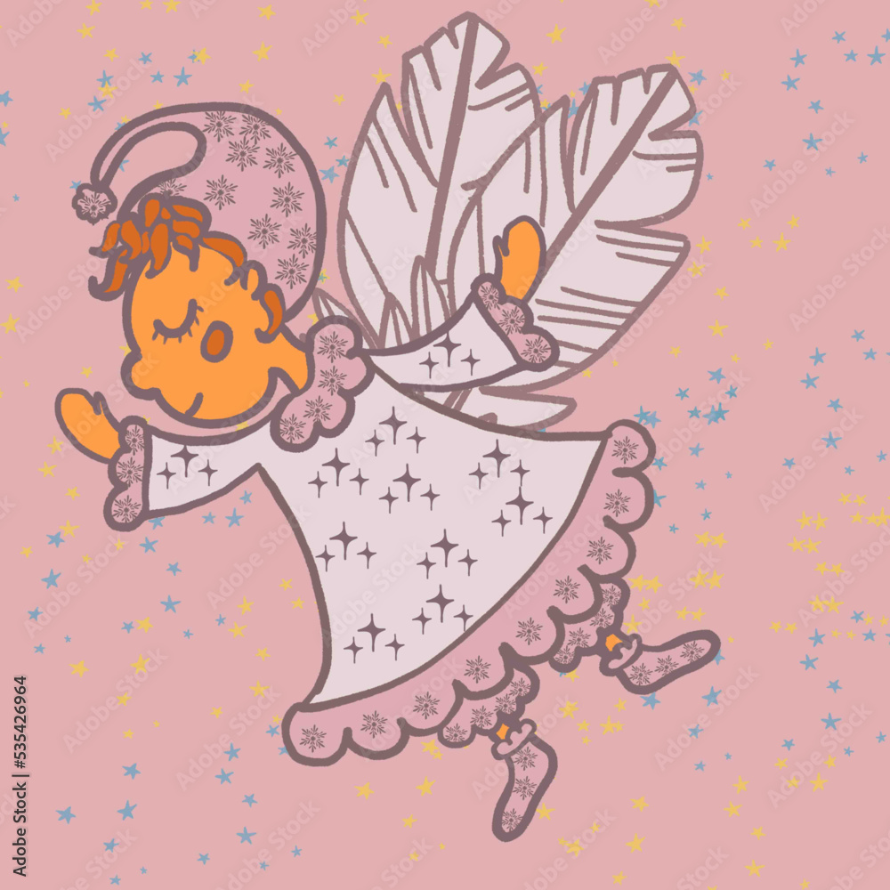 little princess with wings fairy of dreams and babies angel with a heart , fairy with a magic wand